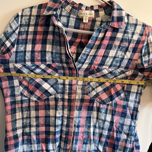 Tie-dye plaid flannel Anthropologie shirt - Picture 9 of 14